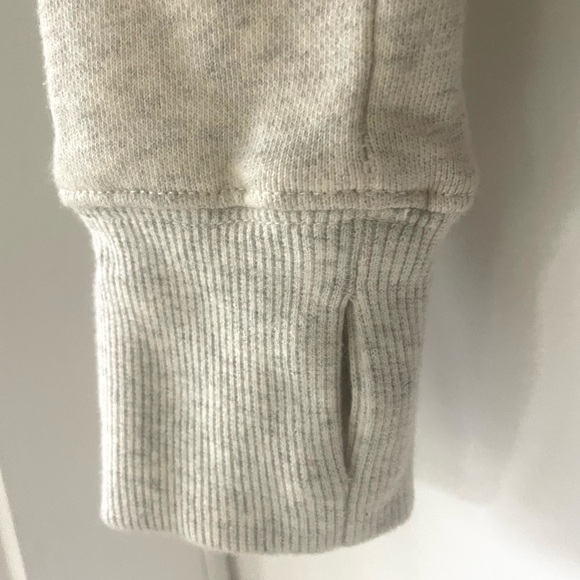 Pam & Gela heather grey sweatshirt with lace lem, zip back, thumbholes, XS/P - Picture 7 of 13
